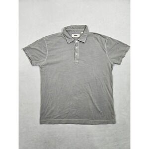 Buck Mason Shirt Men's Med Gray Short Sleeve Polo Normcore Capsule Casual